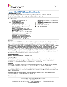 Human CCL8 (MCP-2) Recombinant Protein