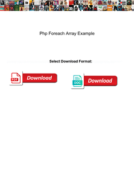 Php Foreach Array Example