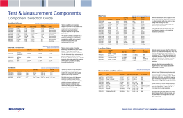 Test & Measurement Components, Component Selection Guide