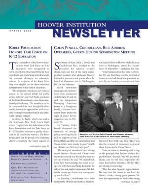 Hoover Institution Newsletter