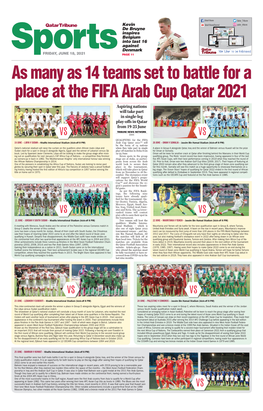 As Many As 14 Teams Set to Battle for a Place at the FIFA Arab Cup Qatar 2021