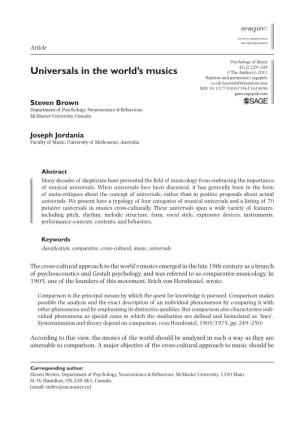 Universals in the World's Musics
