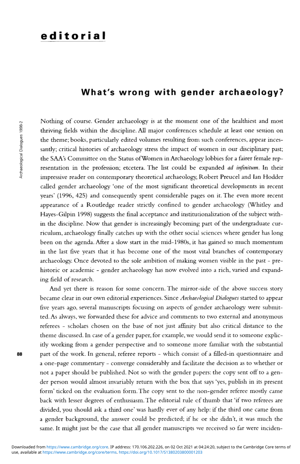 What's Wrong with Gender Archaeology?