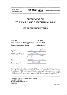 Ice Protection System DA 42 AFM Supplement S03 Page 9-S03-2 10