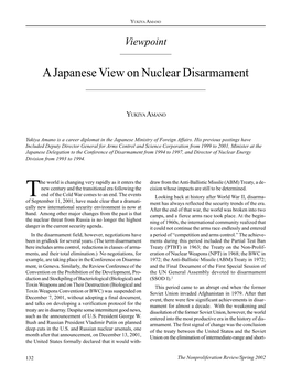 NPR 9.1: a Japanese View on Nuclear Disarmament