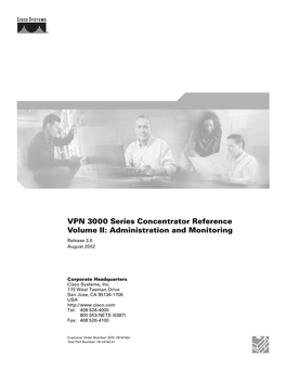 VPN 3000 Series Concentrator Reference Volume II: Administration and Monitoring Release 3.6 August 2002