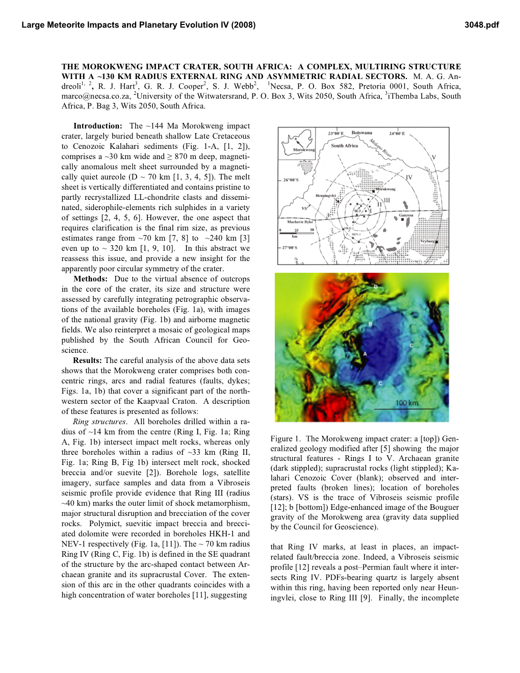 The Morokweng Impact Crater, South Africa: a Complex, Multiring Structure with a ~130 Km Radius External Ring and Asymmetric Radial Sectors