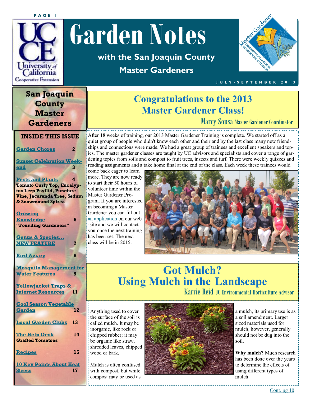 Garden Notes with the San Joaquin County Master Gardeners