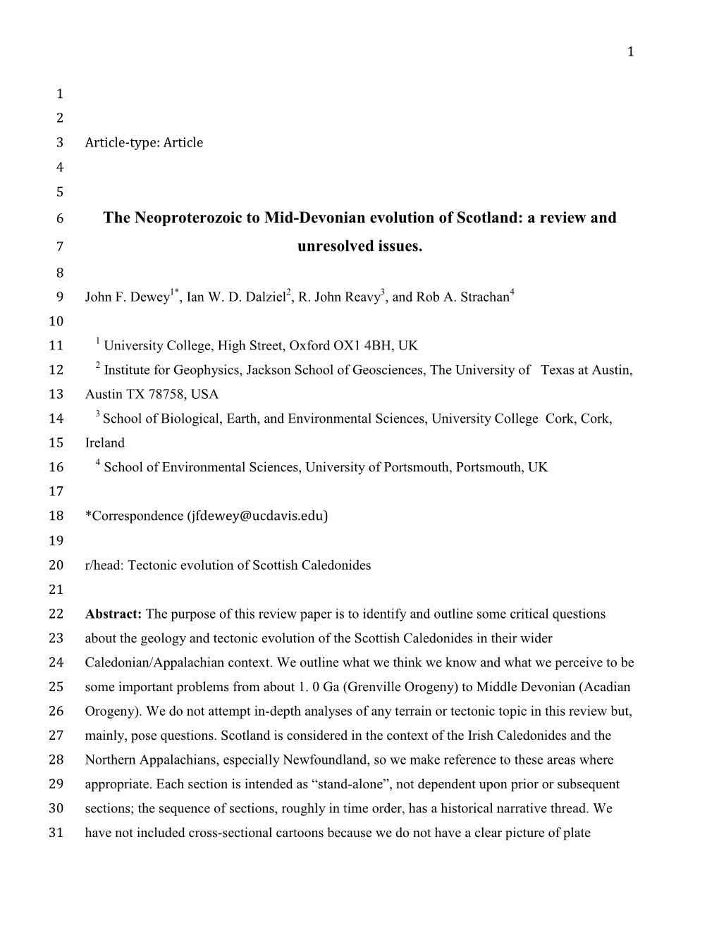 The Neoproterozoic to Mid-Devonian Evolution of Scotland: a Review and 7 Unresolved Issues