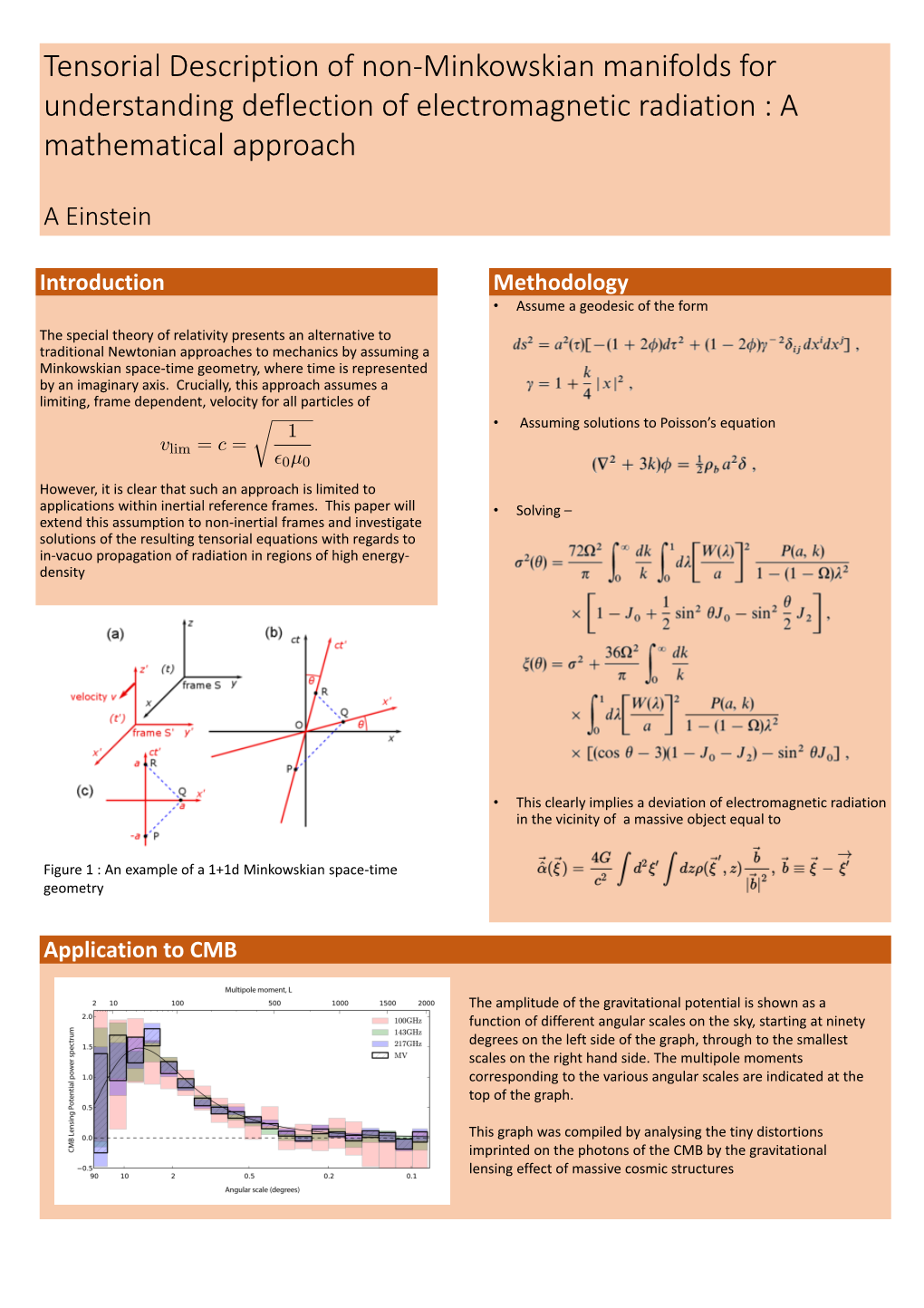 Tensorial Description of Non-Minkowskian Manifolds for Understanding Deflection of Electromagnetic Radiation : a Mathematical Approach