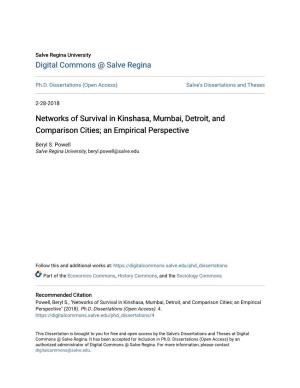 Networks of Survival in Kinshasa, Mumbai, Detroit, and Comparison Cities; an Empirical Perspective