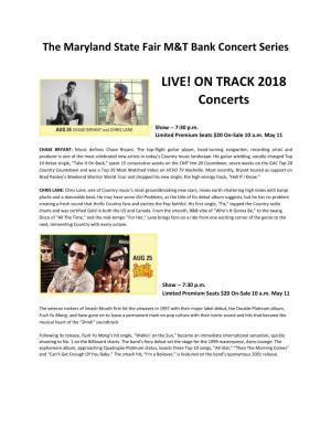LIVE! on TRACK 2018 Concerts