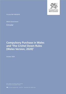 Compulsory Purchase in Wales and the Crichel Down Rules