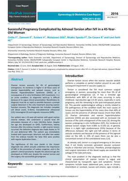 Successful Pregnancy Complicated by Adnexal Torsion After IVF in a 45