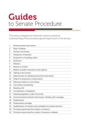 Guides to Senate Procedure