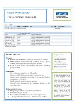 Anguilla Rating Rationale October 2013