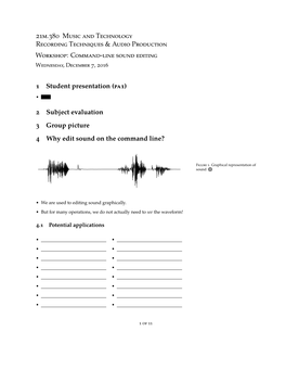 Command-Line Sound Editing Wednesday, December 7, 2016