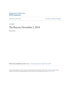 The Beacon, November 2, 2018 Beacon Staff