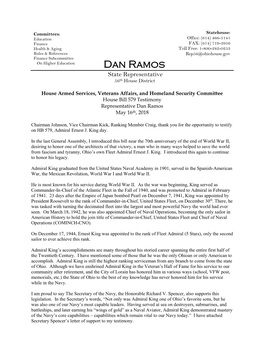 Dan Ramos State Representative 56Th House District