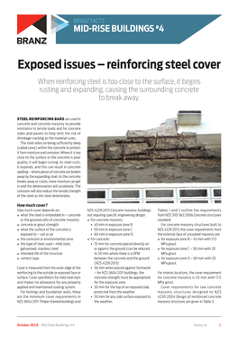 Reinforcing Steel Cover When Reinforcing Steel Is Too Close to the Surface, It Begins Rusting and Expanding, Causing the Surrounding Concrete to Break Away