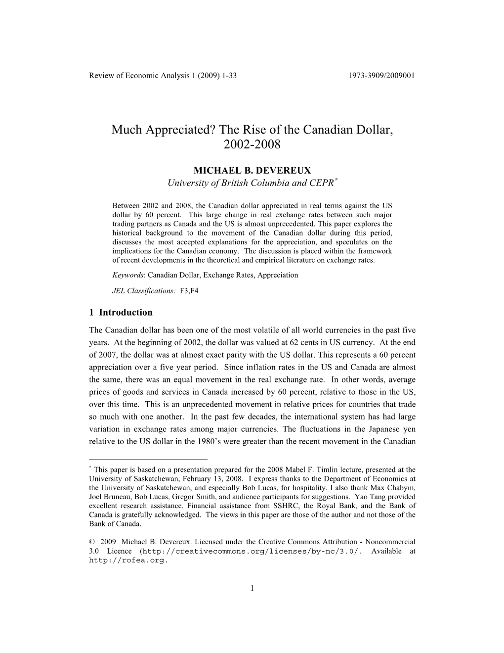 The Rise of the Canadian Dollar, 2002-2008