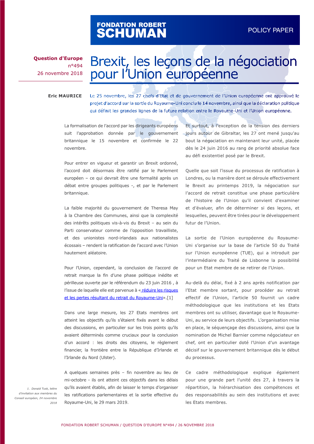 Brexit, Les Leçons De La Négociation Pour L'union Européenne