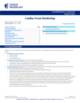 Cardiac Event Monitoring