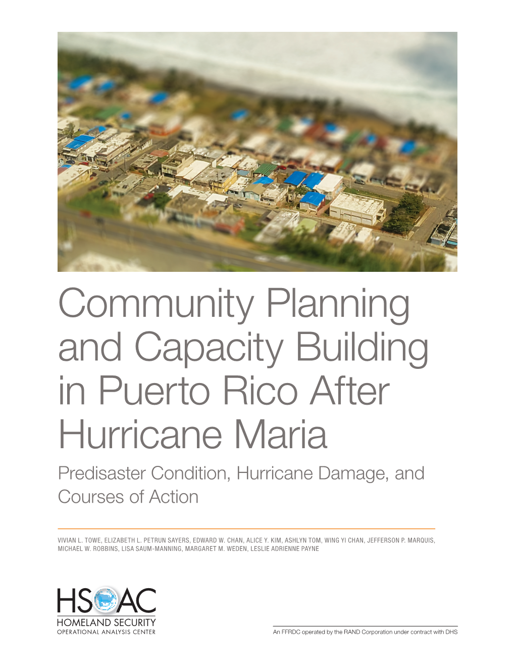 Community Planning and Capacity Building in Puerto Rico After Hurricane Maria Predisaster Condition, Hurricane Damage, and Courses of Action