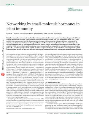 Networking by Small-Molecule Hormones in Plant Immunity