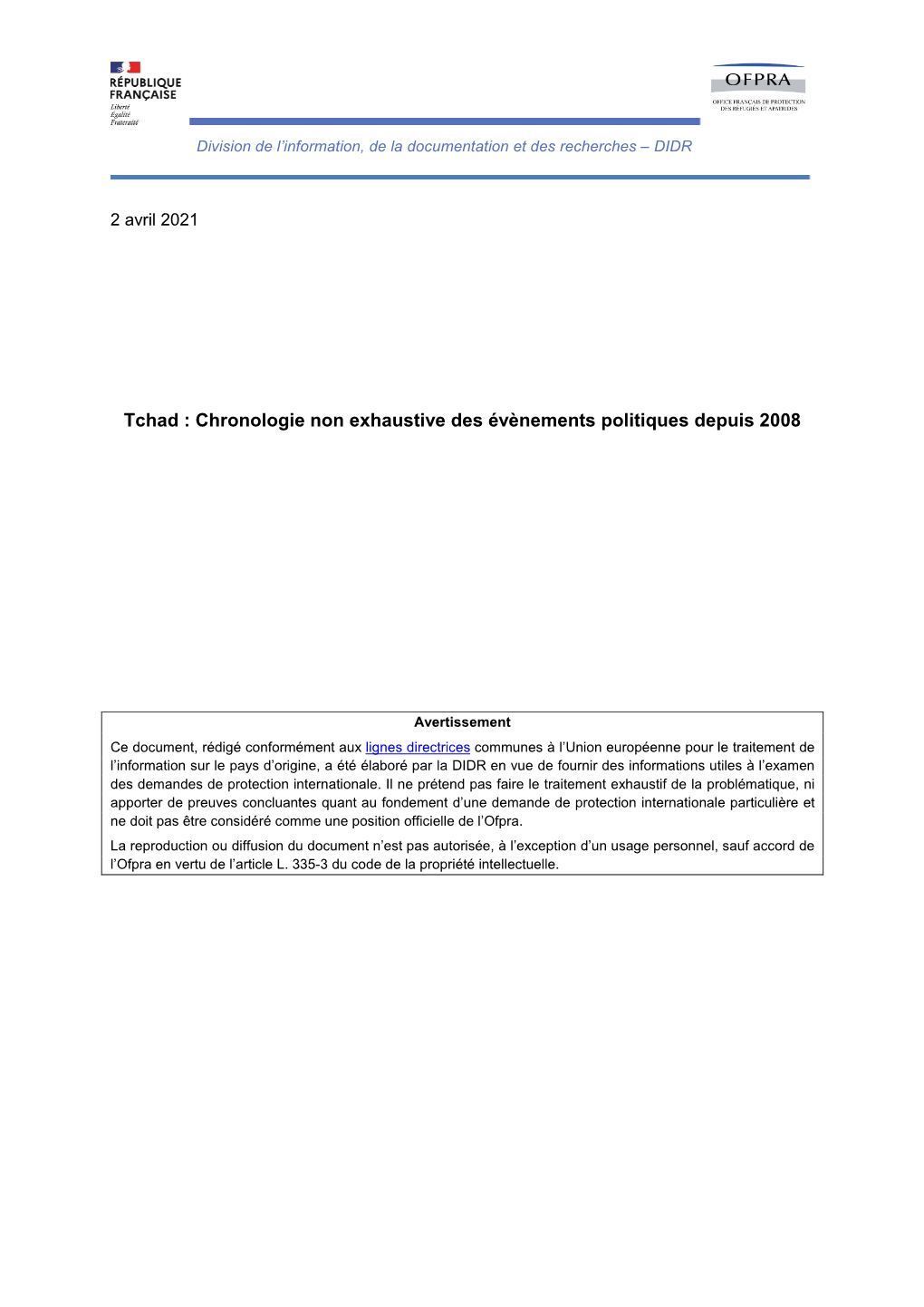 Chronologie Non Exhaustive Des Évènements Politiques Depuis 2008