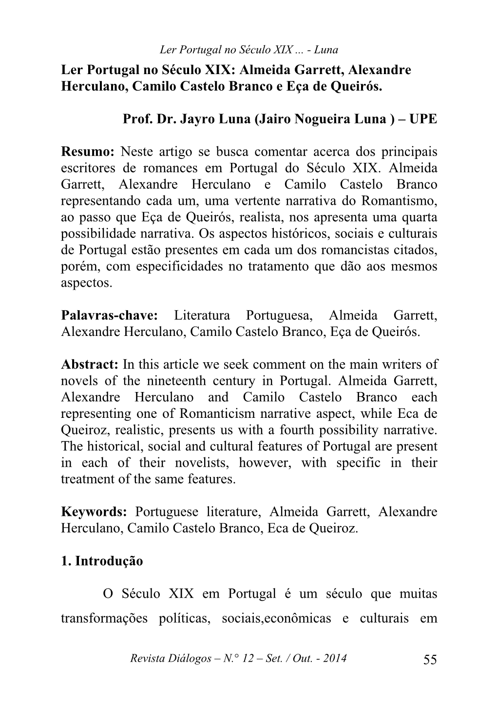 Ler Portugal No Século XIX: Almeida Garrett, Alexandre Herculano, Camilo Castelo Branco E Eça De Queirós