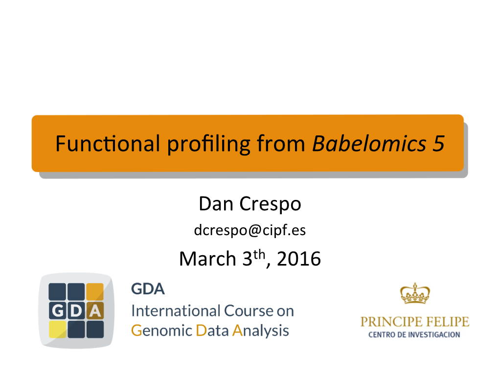 Func6onal Profiling from Babelomics 5