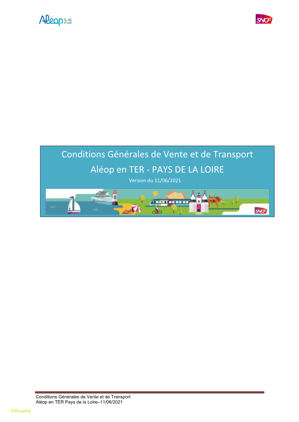 Conditions Générales De Vente Et De Transport Aléop En TER Pays De La Loire–11/06/2021 Diffusable