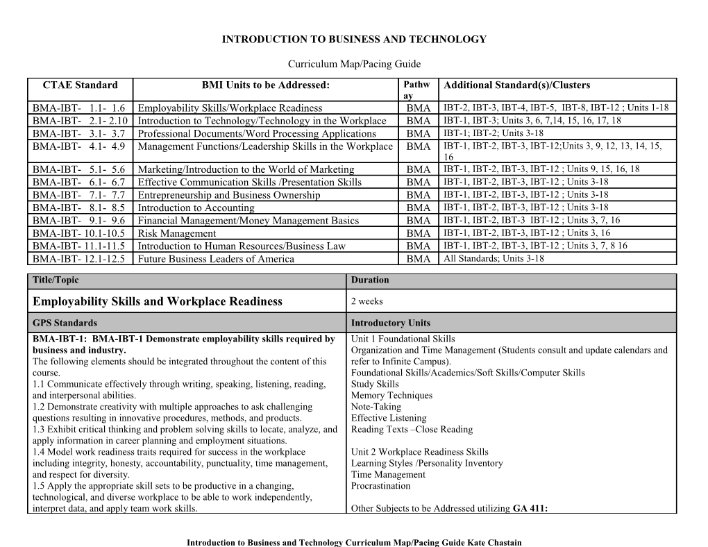 Introduction to Business and Technology