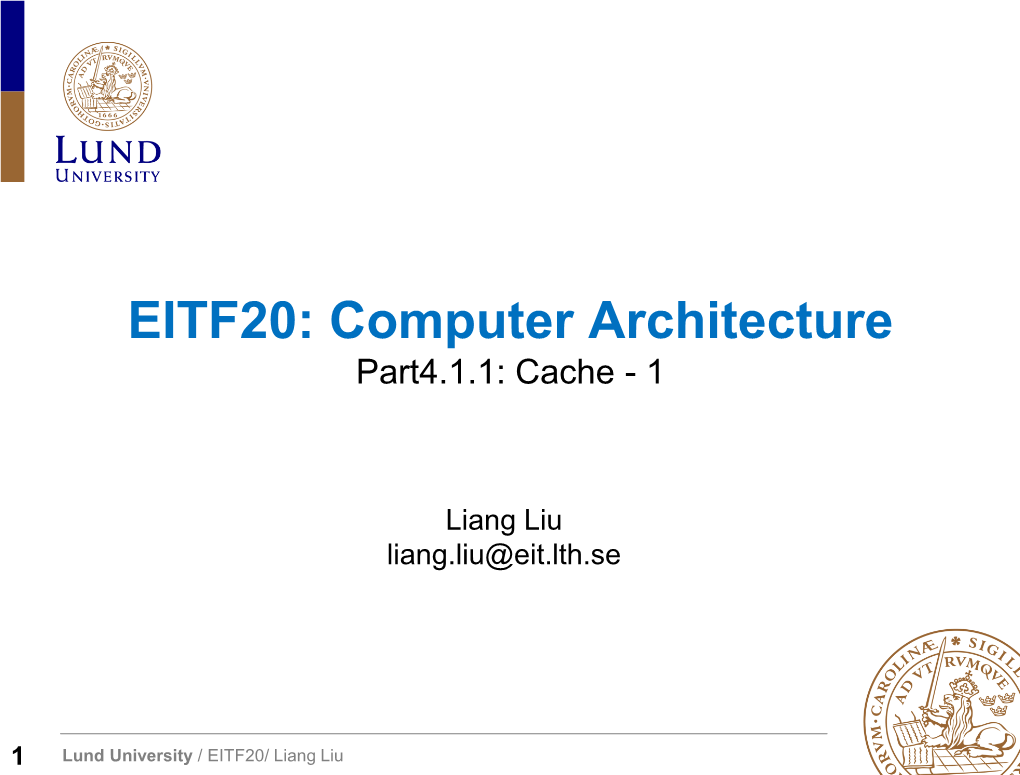 Cache Memory  Cache Performance  Summary