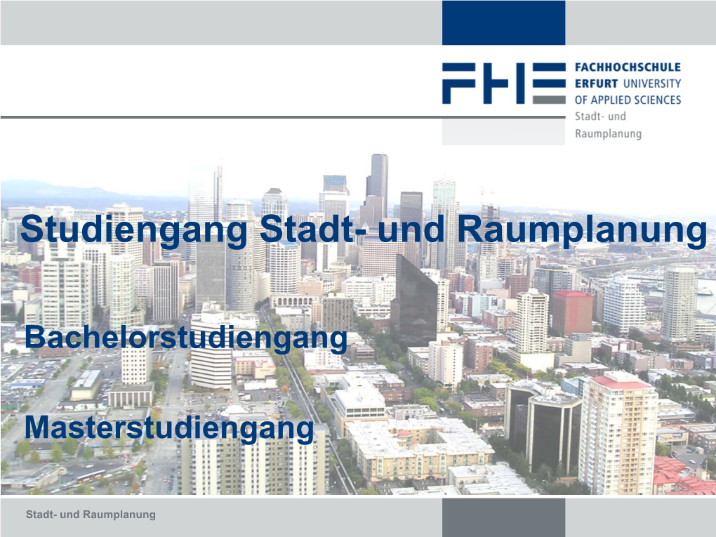 Studiengang Stadt- Und Raumplanung