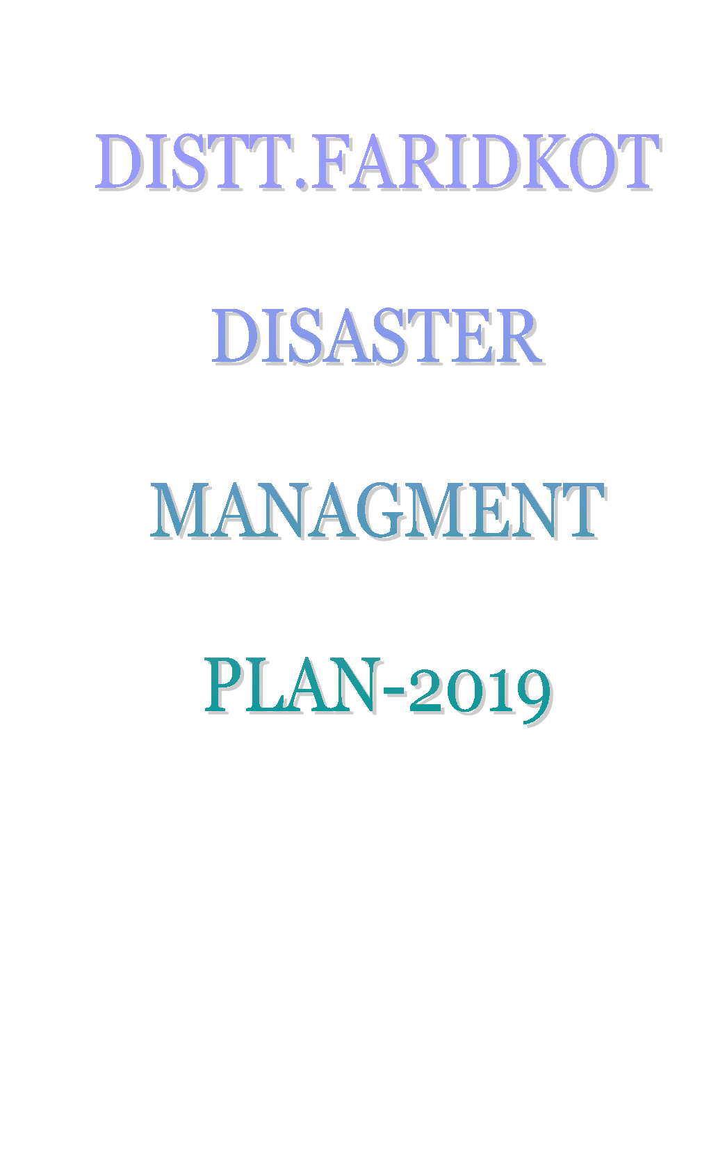 District Disaster Management Plan