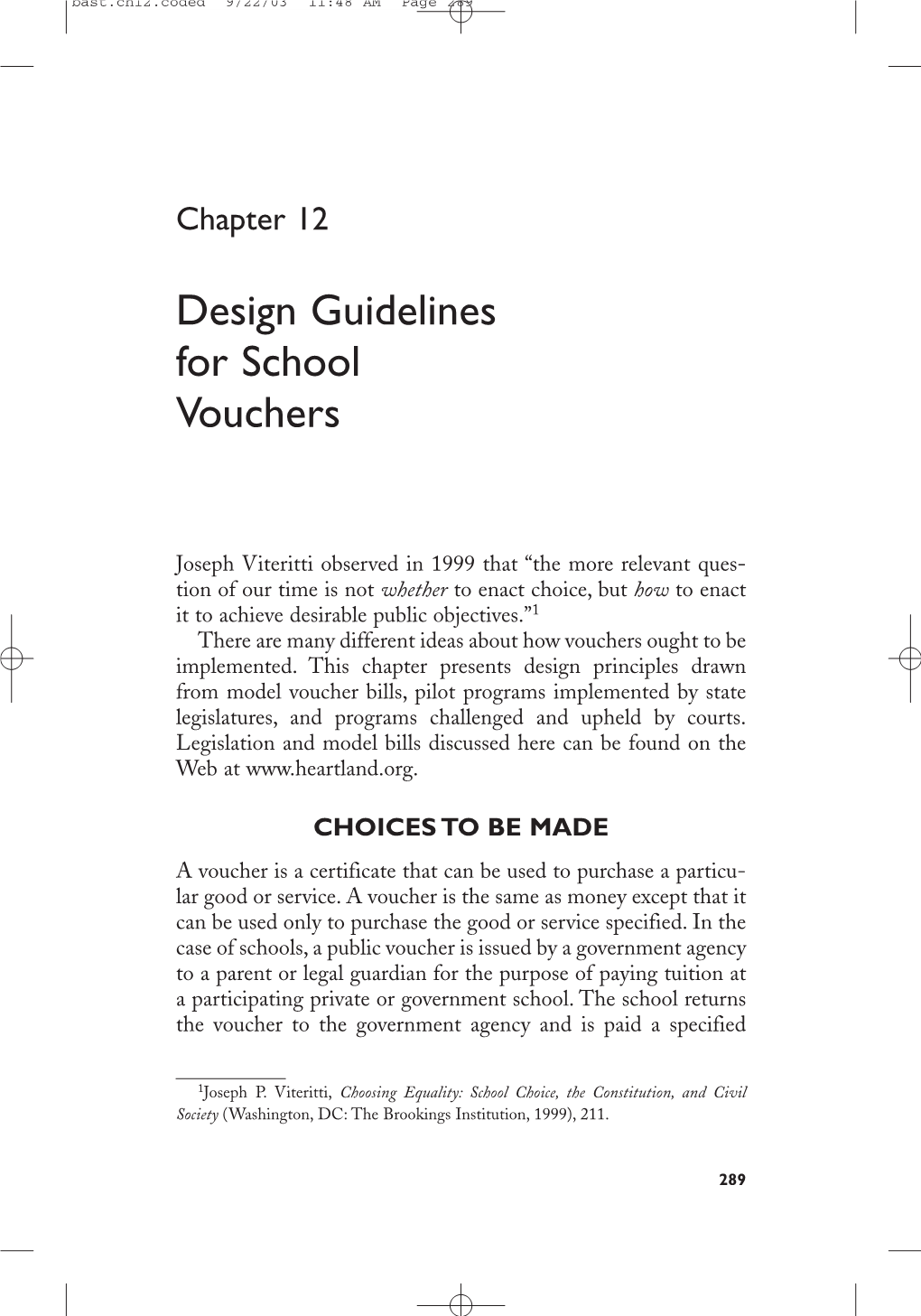 Design Guidelines for School Vouchers