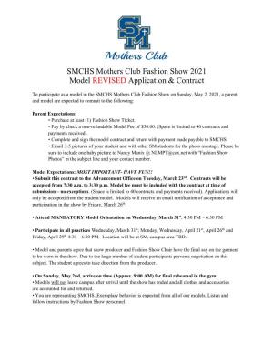 SMCHS Mothers Club Fashion Show 2021 Model REVISED Application & Contract