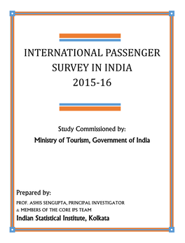 International Passenger Survey in India 2015-16