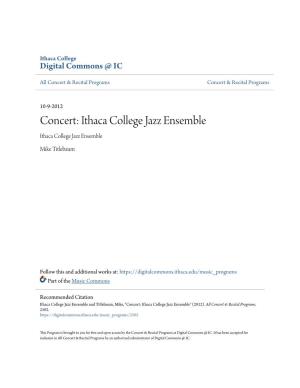 Concert: Ithaca College Jazz Ensemble Ithaca College Jazz Ensemble