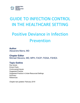 Guide to Infection Control in the Healthcare Setting