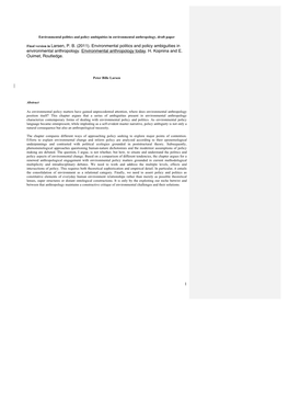 Environmental Policy and Politics Article Final Draft