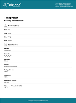 Tanaproget Catalog No: Tcsc1550