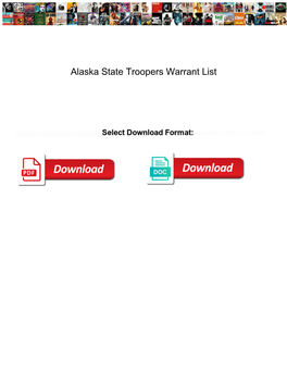 Alaska State Troopers Warrant List