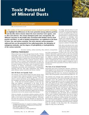 Toxicity of Mineral Dusts Article