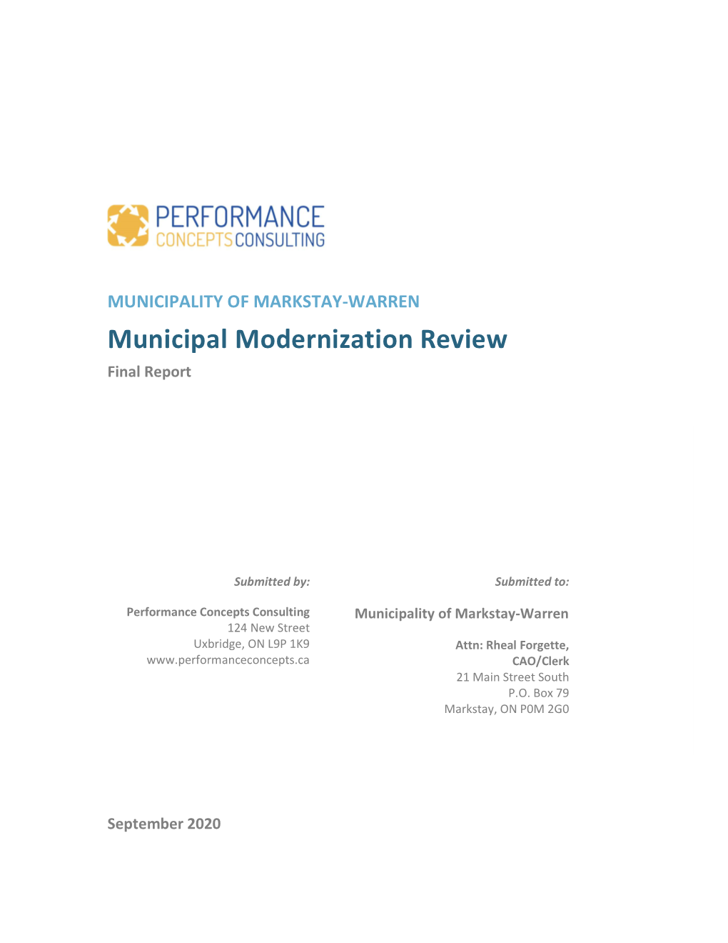 Municipal Modernization Review Final Report