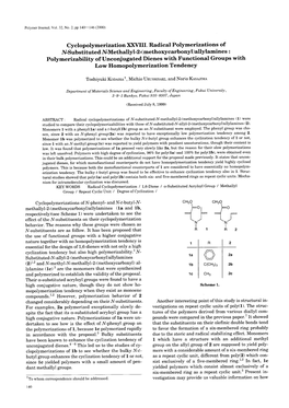 Cyclopolymerization XXVIII. Radical Polymerizations of N-Substituted N-Methallyl-2