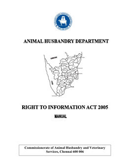 Commissionerate of Animal Husbandry and Veterinary Services, Chennai 600 006 I N D E X