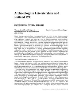Archaeology in Leicestershire and Rutland 1993